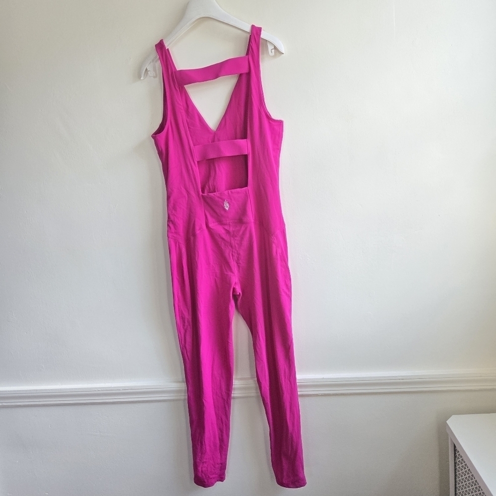 New Free People Movement Never Better One-Piece Berry Magenta Dance Suit Runsie - Picture 9 of 10
